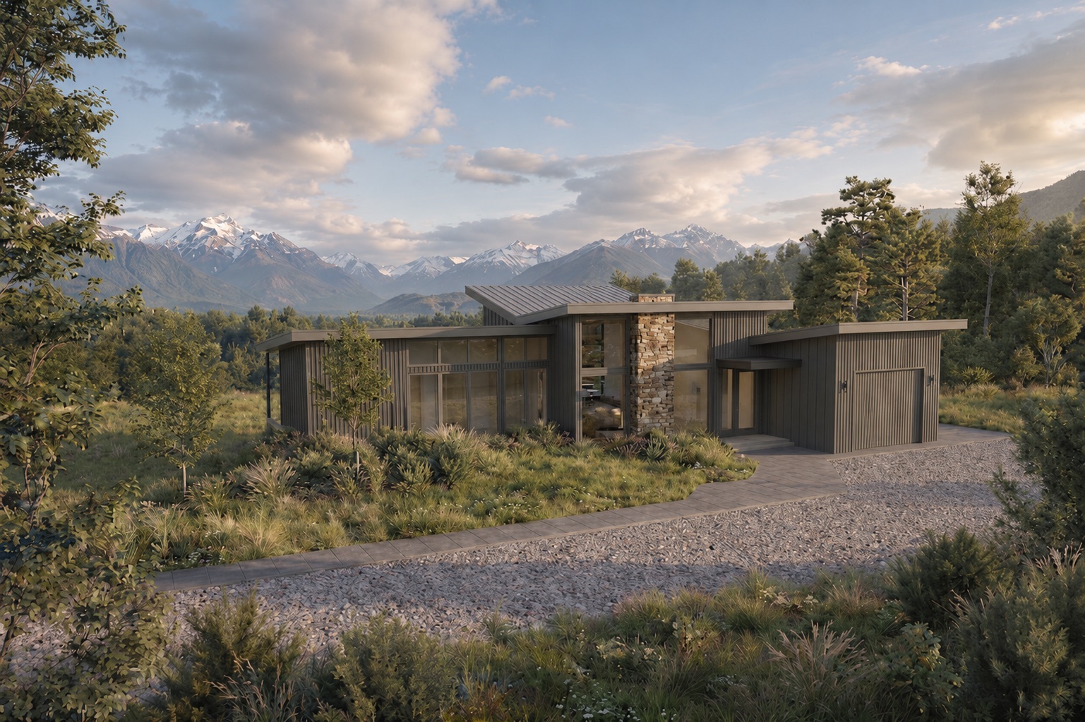 Vivienda integrada a la topografía y el paisaje patagónico